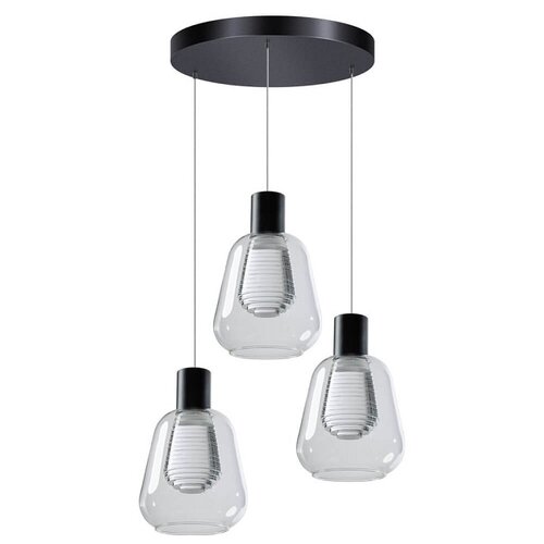 Modern hanglamp Gary 3-lichts getrapt met helder glas