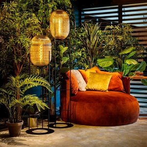 ETH Industrieel vloerlamp Glamm 1-lichts 176 cm zwart met smoke glas