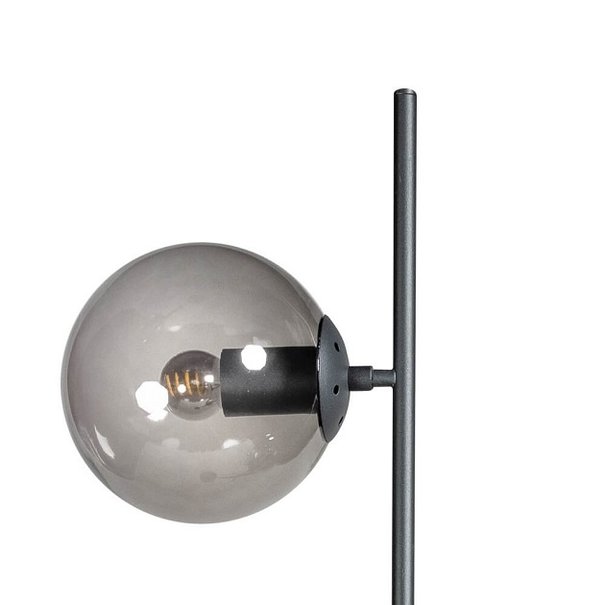 ETH Design vloerlamp Davina 2-lichts zwart met smoke glas