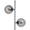 ETH Design vloerlamp Davina 2-lichts zwart met smoke glas