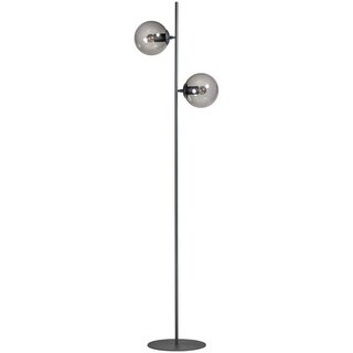 Vloerlamp Davina 2 lichts Smoke Glas Zwart