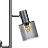 ETH Modern vloerlamp Sledge glass 3-lichts zwart met smoke glas