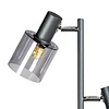 ETH Modern vloerlamp Sledge glass 3-lichts zwart met smoke glas