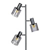 ETH Modern vloerlamp Sledge glass 3-lichts zwart met smoke glas