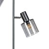 ETH Moderne vloerlamp Sledge glass 2-lichts zwart met smoke glas
