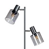 ETH Moderne vloerlamp Sledge glass 2-lichts zwart met smoke glas