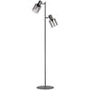 ETH Moderne vloerlamp Sledge glass 2-lichts zwart met smoke glas