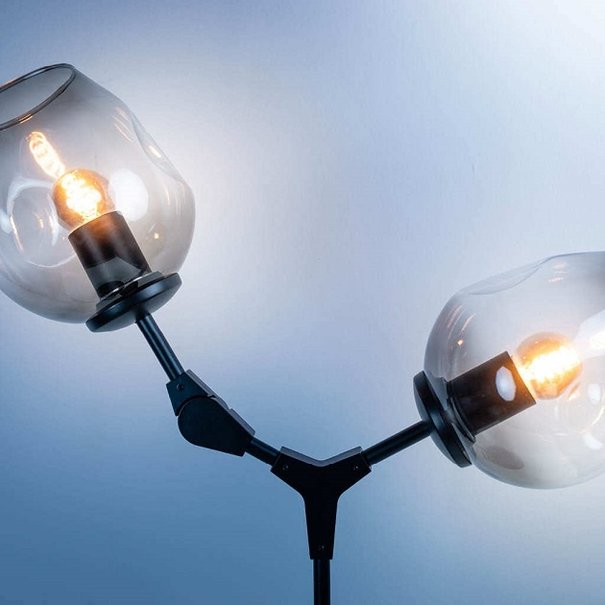 ETH Retro tafellamp Lime 2-lichts zwart met smoke glas