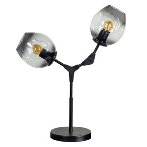 ETH Retro tafellamp Lime 2-lichts zwart met smoke glas