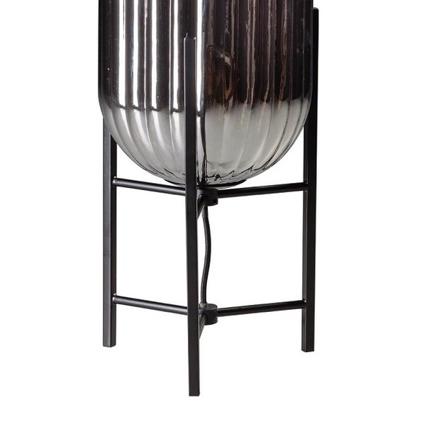 ETH Industrieel tafellamp Glamm 1-lichts Ø20 cm zwart met smoke glas