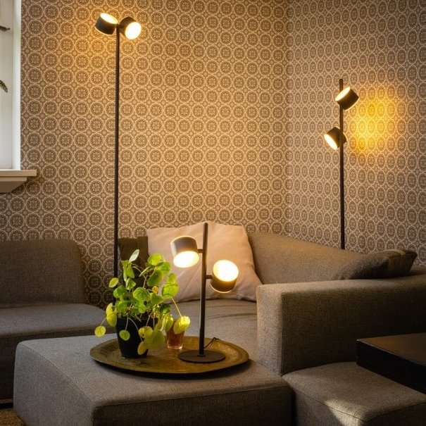 ETH Modern tafellamp Prince 2-lichts zwart