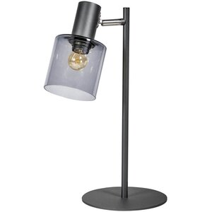 ETH Modern tafellamp Sledge Ø20 cm zwart met smoke glas