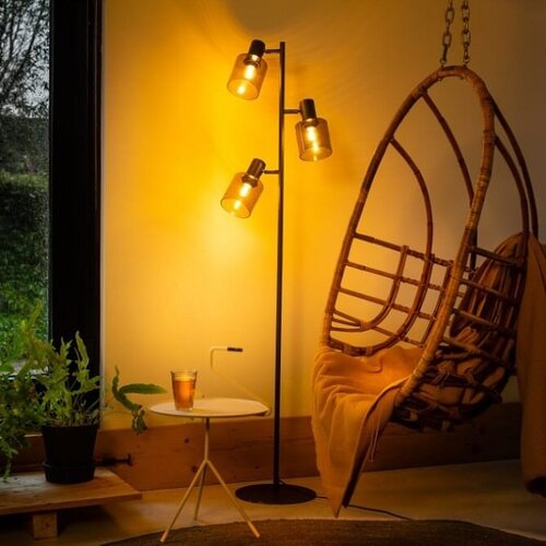 Moderne vloerlamp Sledge 3-lichts met groen glas
