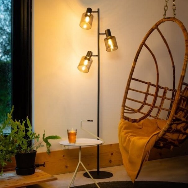 ETH Moderne vloerlamp Sledge 3-lichts met groen glas
