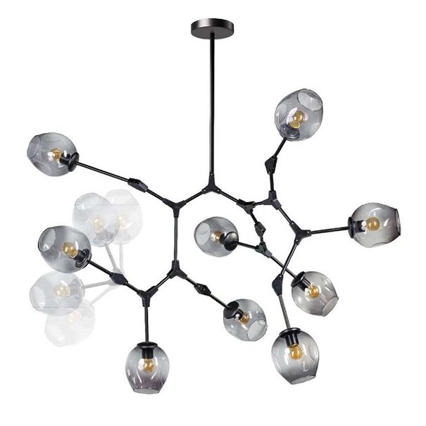 ETH Retro - Hanglamp - 9 lichts - Smoke - Lime