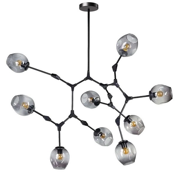 ETH Retro - Hanglamp - 9 lichts - Smoke - Lime