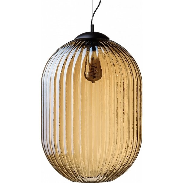 ETH Vintage hanglamp Glamm 1-lichts Ø40 cm met amber glas