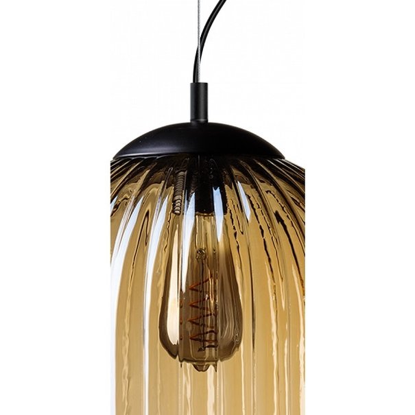 ETH Vintage hanglamp Glamm 1-lichts Ø30 cm met amber glas