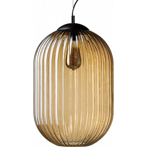 ETH Vintage hanglamp Glamm 1-lichts Ø30 cm met amber glas