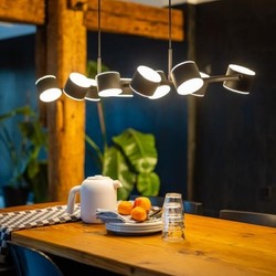 Hanglamp Prince 10-lichts Zwart Verstelbaar