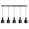 ETH Industrieel hanglamp Sledge 5-lichts zwart goud