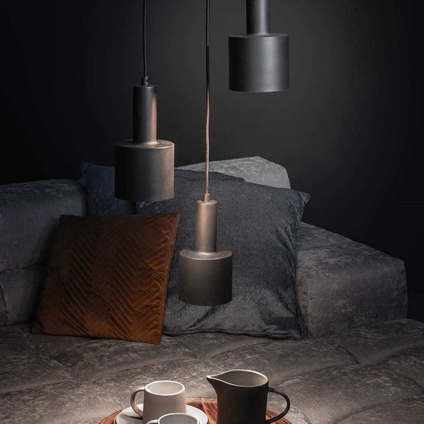 ETH Industrieel hanglamp Sledge 3-lichts zwart goud