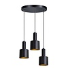 ETH Industrieel hanglamp Sledge 3-lichts zwart goud