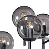 ETH Modern hanglamp Davina 8-lichts zwart met smoke glas