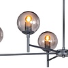 ETH Modern hanglamp Davina 6-lichts zwart met smoke glas