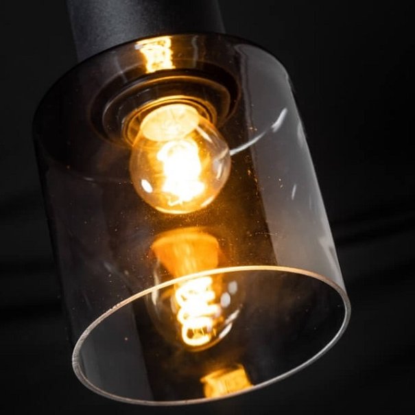 ETH Modern hanglamp Sledge 1-lichts Ø12 cm met smoke glas