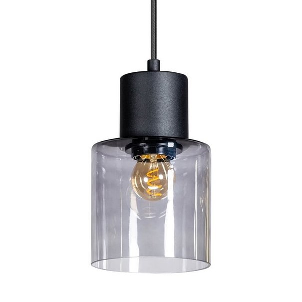 ETH Modern hanglamp Sledge 1-lichts Ø12 cm met smoke glas