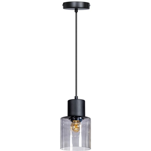 ETH Modern hanglamp Sledge 1-lichts Ø12 cm met smoke glas