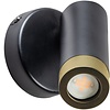 ETH Moderne wandspot Miller 1-lichts Ø4,5 cm zwart goud