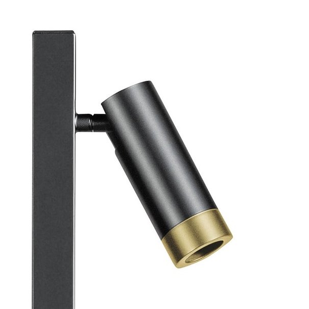 ETH Moderne vloerlamp Miller 2-lichts zwart goud