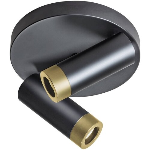 Moderne opbouwspot Miller 2-lichts zwart goud