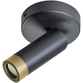 Opbouwspot Miller 1-lichts Zwart en Goud