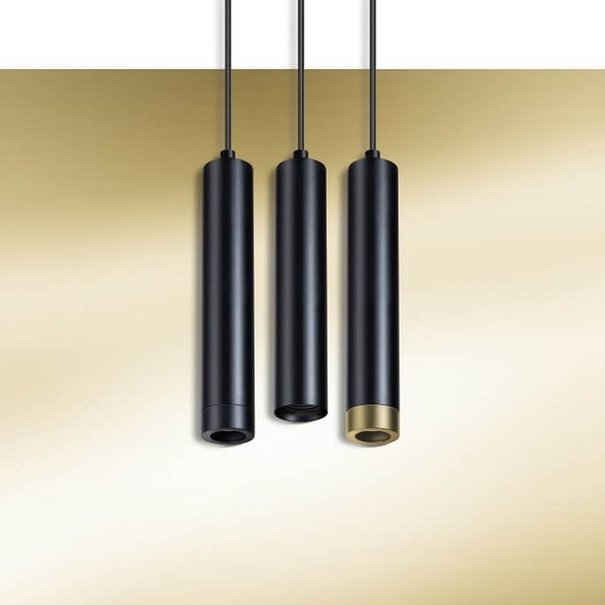 ETH Modern - Hanglamp - 1 lichts - Zwart en Goud - Miller