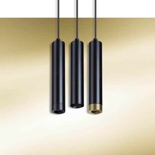 ETH Modern hanglamp Miller 1-lichts zwart goud