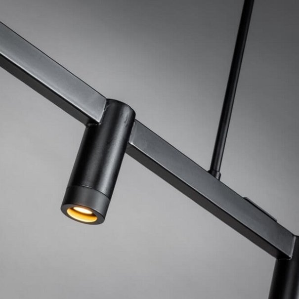 ETH Moderne hanglamp Miller 4-lichts zwart goud