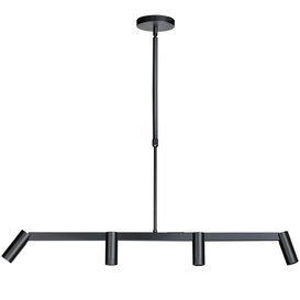 Hanglamp Miller 4-lichts Zwart en Goud