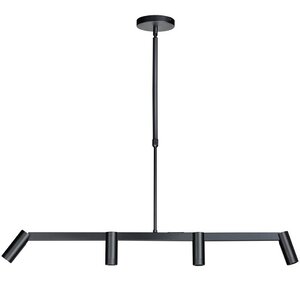 ETH Moderne hanglamp Miller 4-lichts zwart goud