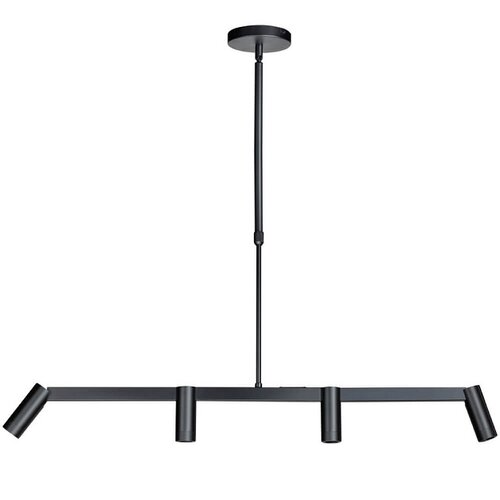 Moderne hanglamp Miller 4-lichts zwart goud