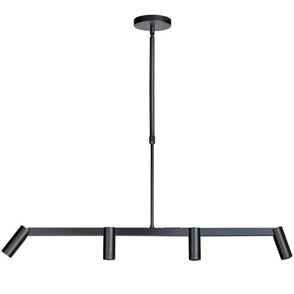 ETH Moderne hanglamp Miller 4-lichts zwart goud