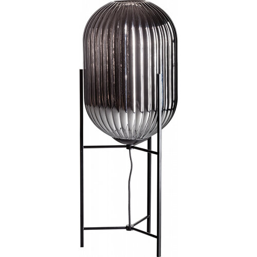 Industrieel tafellamp Glamm 1-lichts Ø30 cm zwart met smoke glas