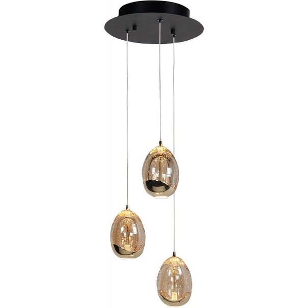 Highlight Moderne hanglamp Golden Egg 3-lichts getrapt goud