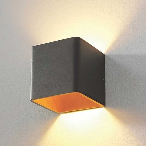 Modern wandlamp Fulda 1-lichts Up & Down zwart goud
