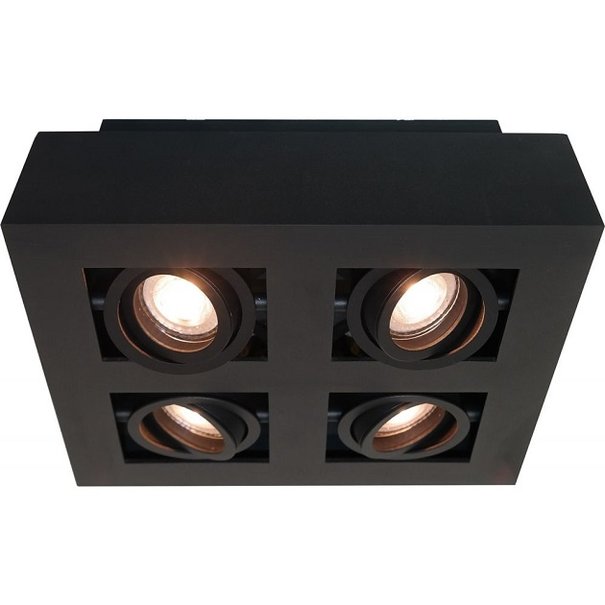Artdelight Moderne opbouwspot Bosco 4-lichts zwart