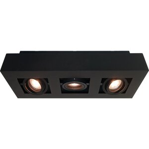 Artdelight Moderne opbouwspot Bosco 3-lichts zwart
