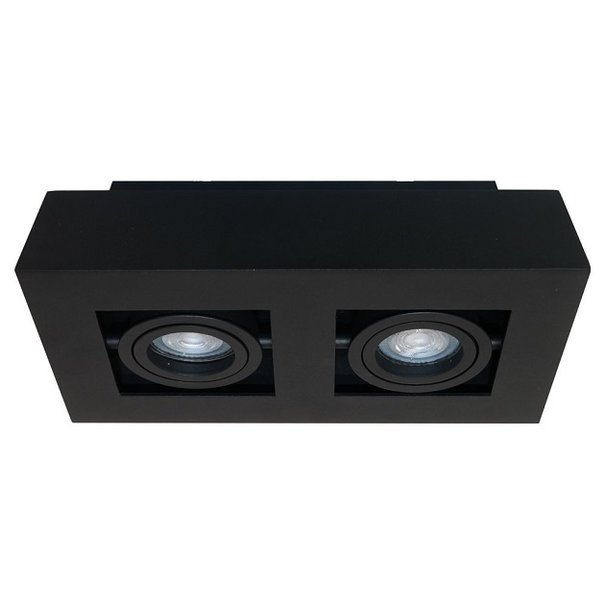 Artdelight Moderne opbouwspot Bosco 2-lichts zwart