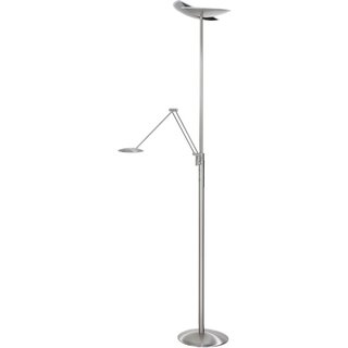 Vloerlamp  Sapporo uplighter staal met dimmer